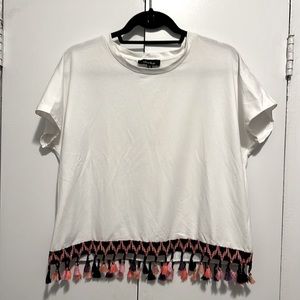 Lea and viola white shirt with tassels